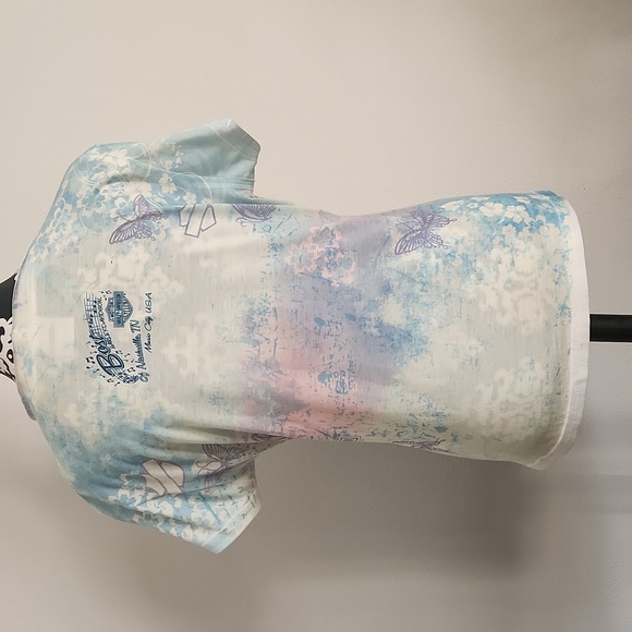 SALE! Spring Harley Davidson flowers and butterflies tshirt - Picture 5 of 6